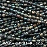 3601 freshwater rice pearl strand about 2-2.5mm peacock green color.jpg